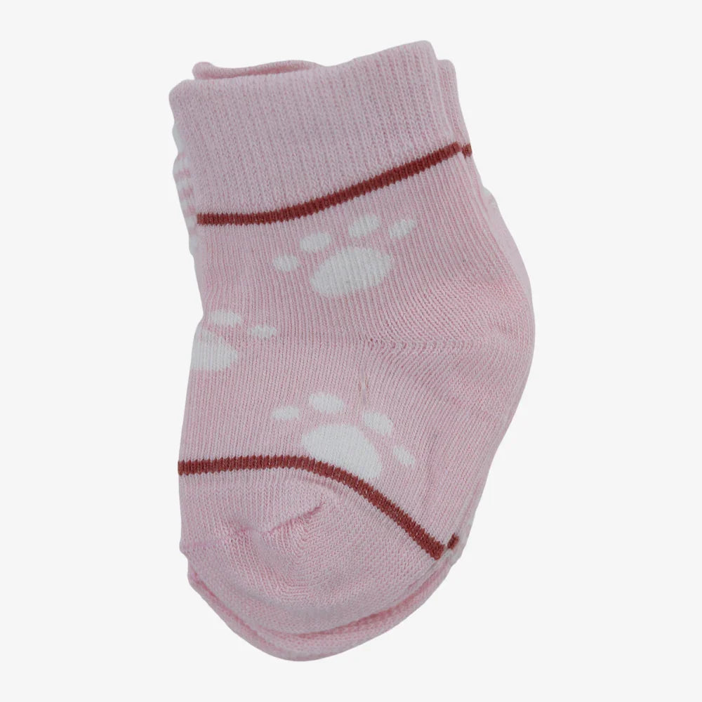 Unisex Baby Cotton Socks - Multicolor with Cat Print