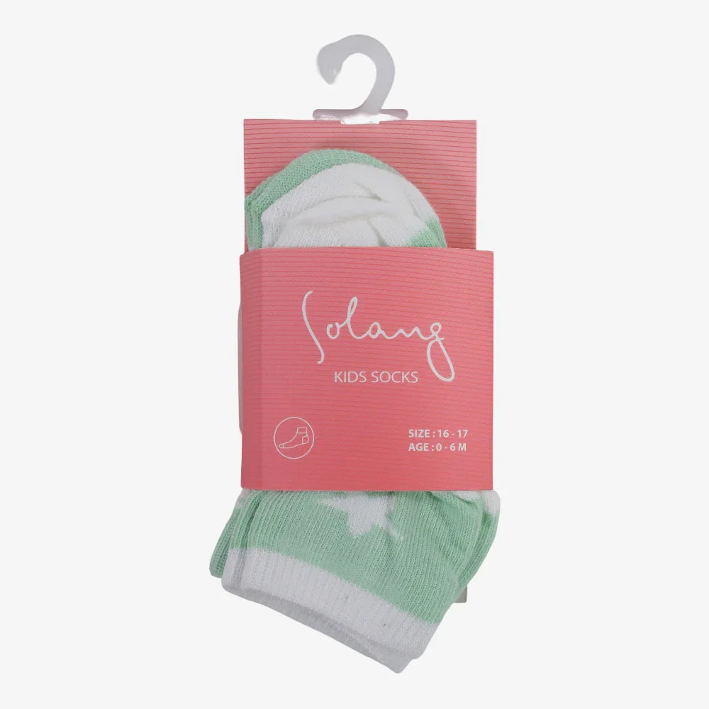 Unisex Baby Cotton Socks - Multicolor with Stars Print - Clothing - Solang