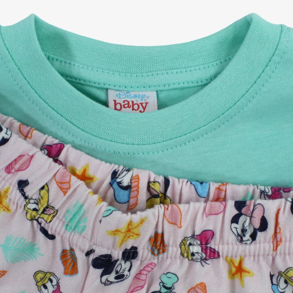 Baby Girls Cotton Pajama – Mickey Mouse & Friends Print