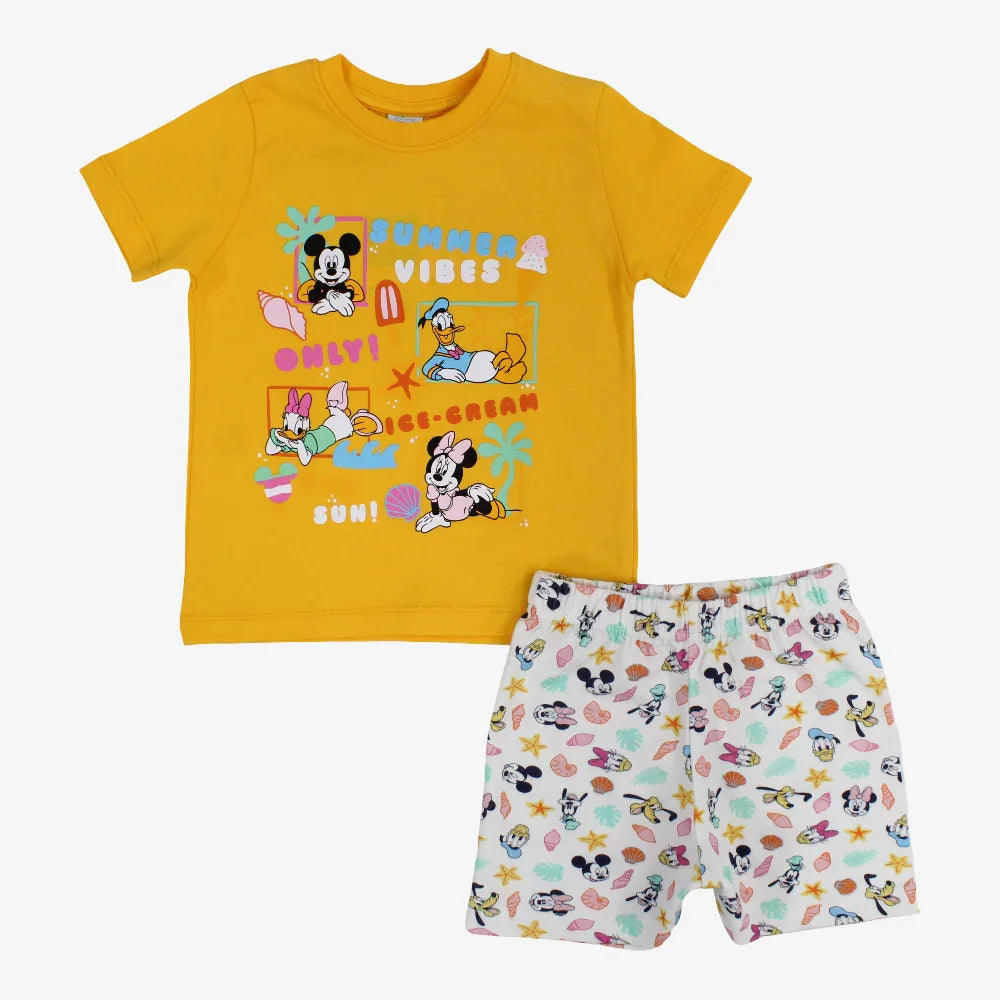 Baby Girls Cotton Pajama – Mickey Mouse & Friends Print