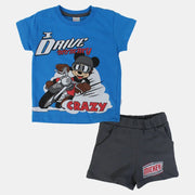 Baby Boys Cotton Pajama Set – Riding Mickey Mouse Design