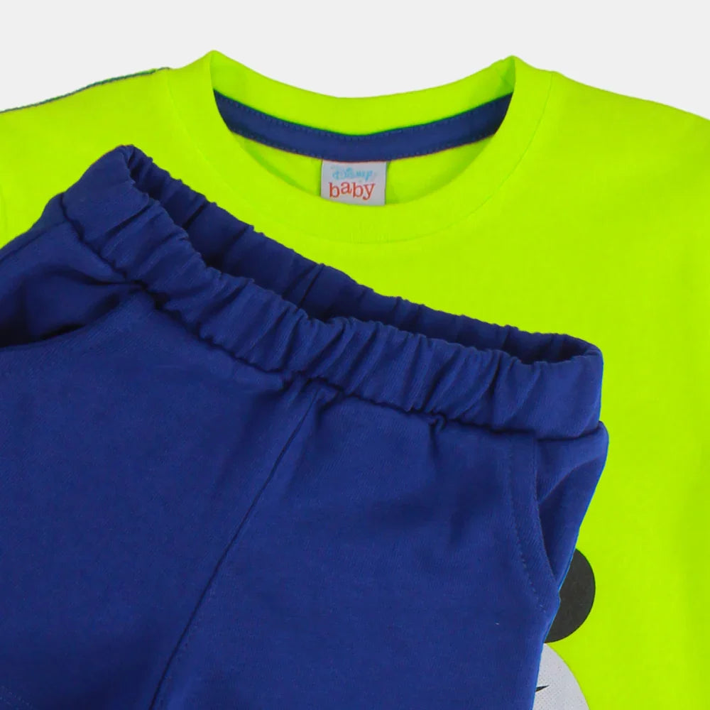 Baby Boys Cotton Pajama Set – Riding Mickey Mouse Design