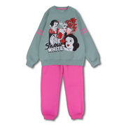 Girls Cotton Pajama Set - Mint/Pink with Snow White Design