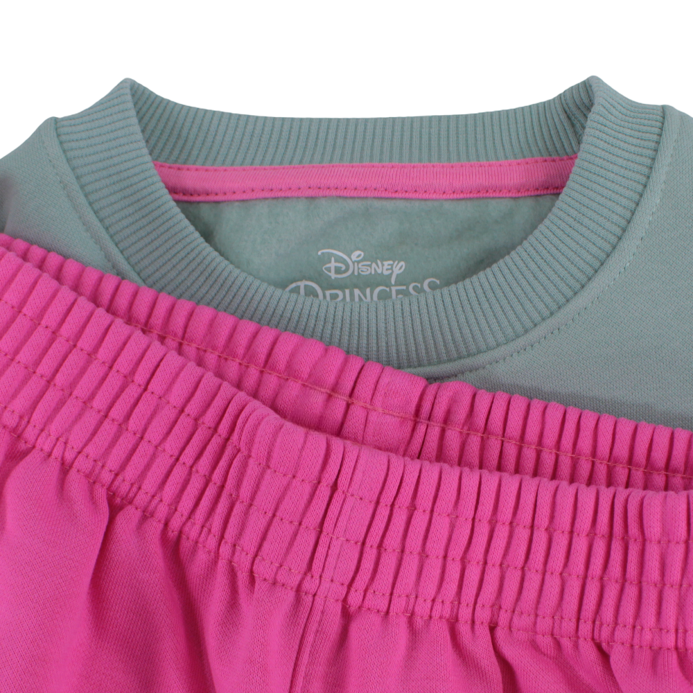 Girls Cotton Pajama Set - Mint/Pink with Snow White Design