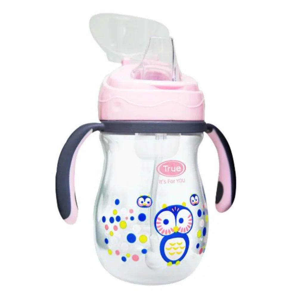 True Non-spill Cup with Weighted Straw 270ml 0-6m – Pink