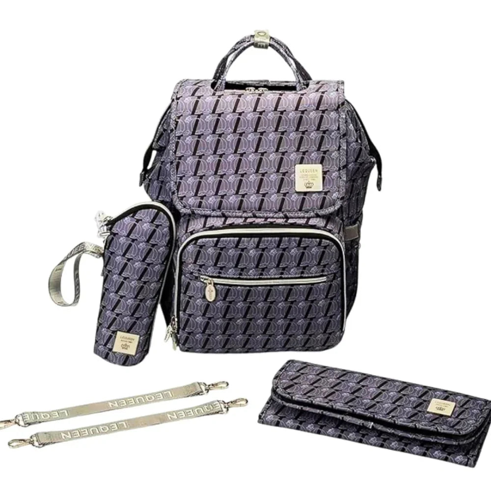LeQueen Diamond 8th Special Edition Soft Waterproof Diaper Bag - Grey