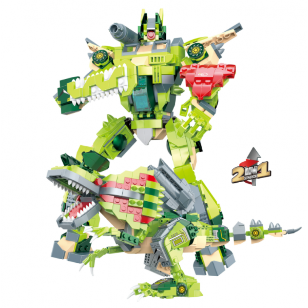 Cogo 2-in-1 Transformerch Dino Building Block Set – 611 Pcs - Toys