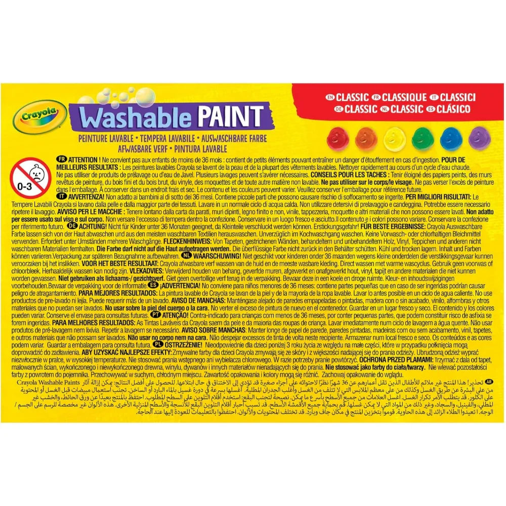 Crayola Washable Paint – 6 Colors