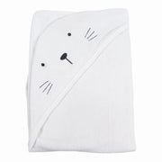 Baby Hooded Towel - Off-white & Dusty Pink