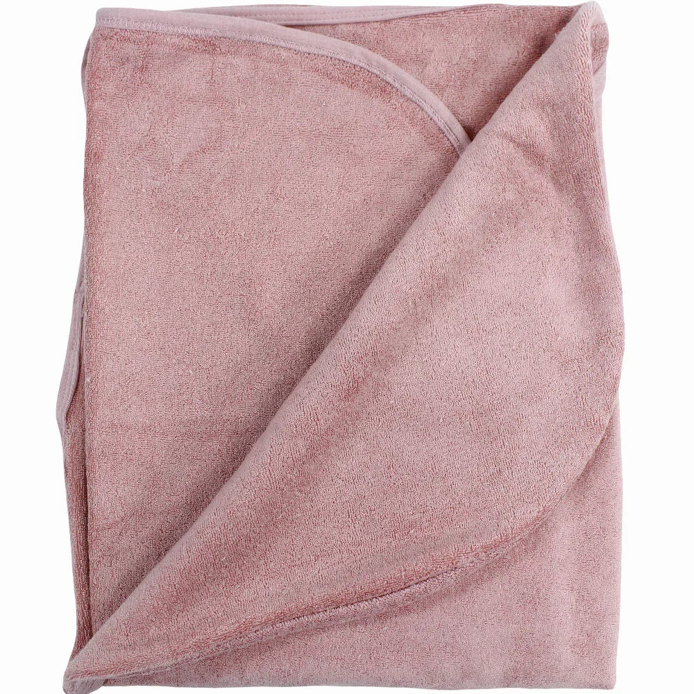 Baby Hooded Towel - Off-white & Dusty Pink