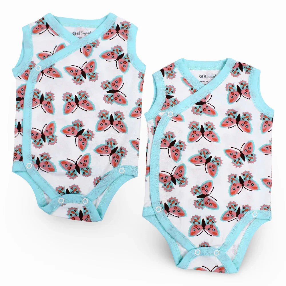 Pack Of 2 – Unisex Plain Cotton Sleevelees Underwear Bodysuit