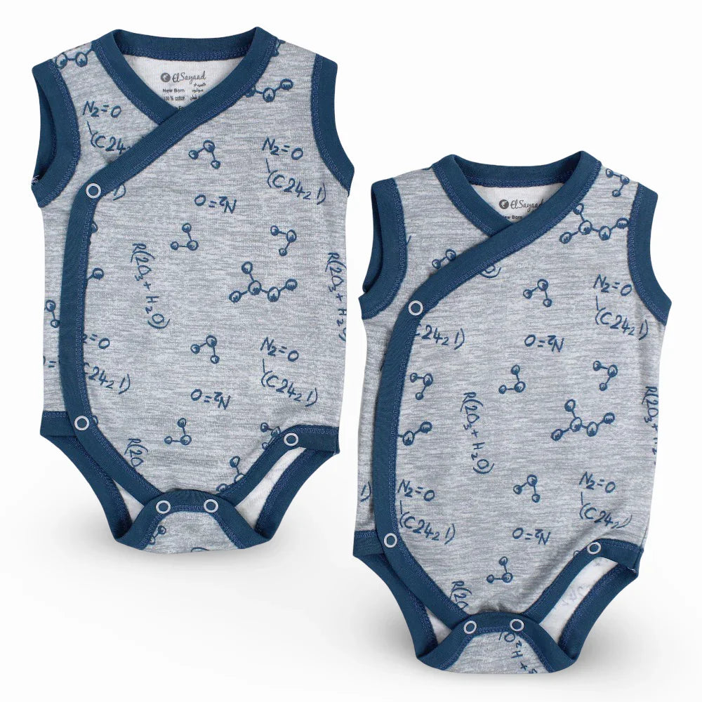 Pack Of 2 – Unisex Plain Cotton Sleevelees Underwear Bodysuit