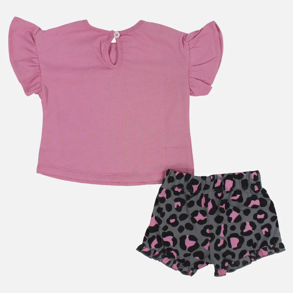 Baby Girls Cotton Pajama Set – Dusty Pink with Cute Pandas Print