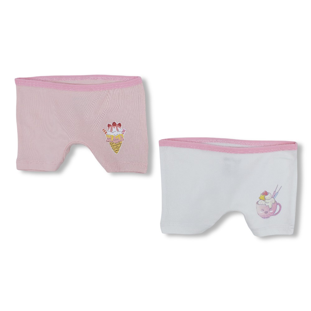 Pack of 2 - Girls Cotton Undershorts with Ice Cream Prints - Clothing - Al Sayad