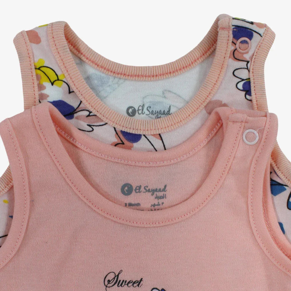 Pack of 2 - Baby Girls Cotton Bodysuits with Butterfly Print