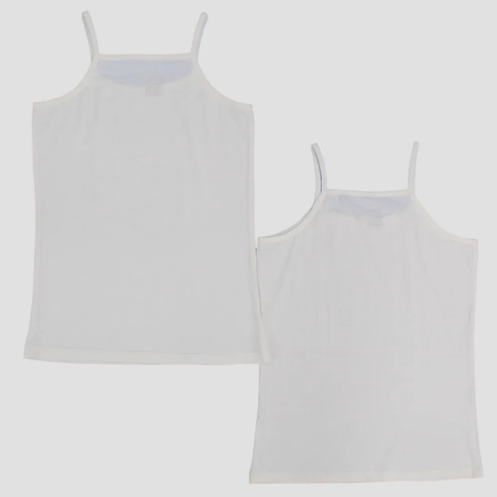 Pack Of 2 - Plain White Sleeveless Undershirt