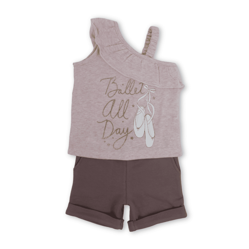 Baby Girls Cotton Sleevless Pajama – Pink with "Billet all Day" Print - Clothing - Al Sayad