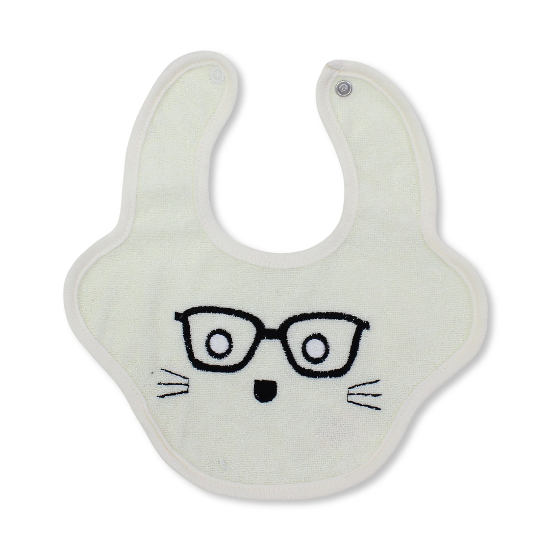 Cotton Bib – Yellow with Glasses Print - Clothing - Al Sayad