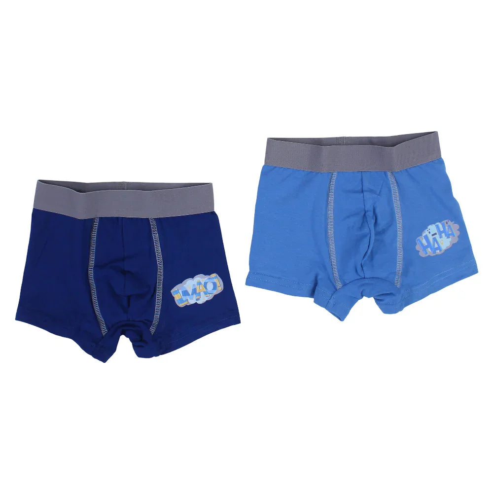 Pack of 2 – Boys Cotton Boxer Shorts Plain Colors - Clothing - Al Sayad