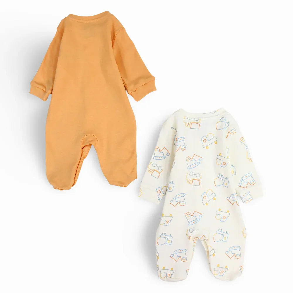 Baby Boys Cotton Baby Footie  – Cars Print