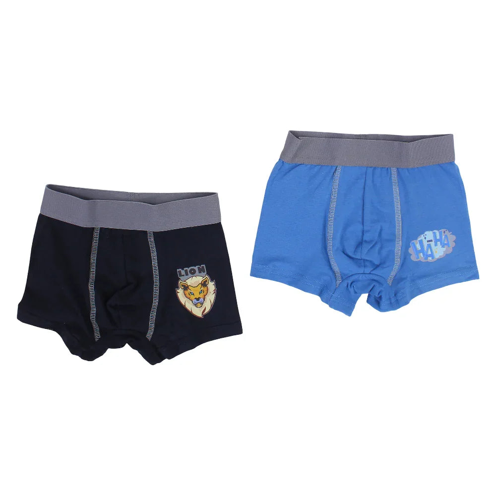 Pack of 2 – Boys Cotton Boxer Shorts Plain Colors