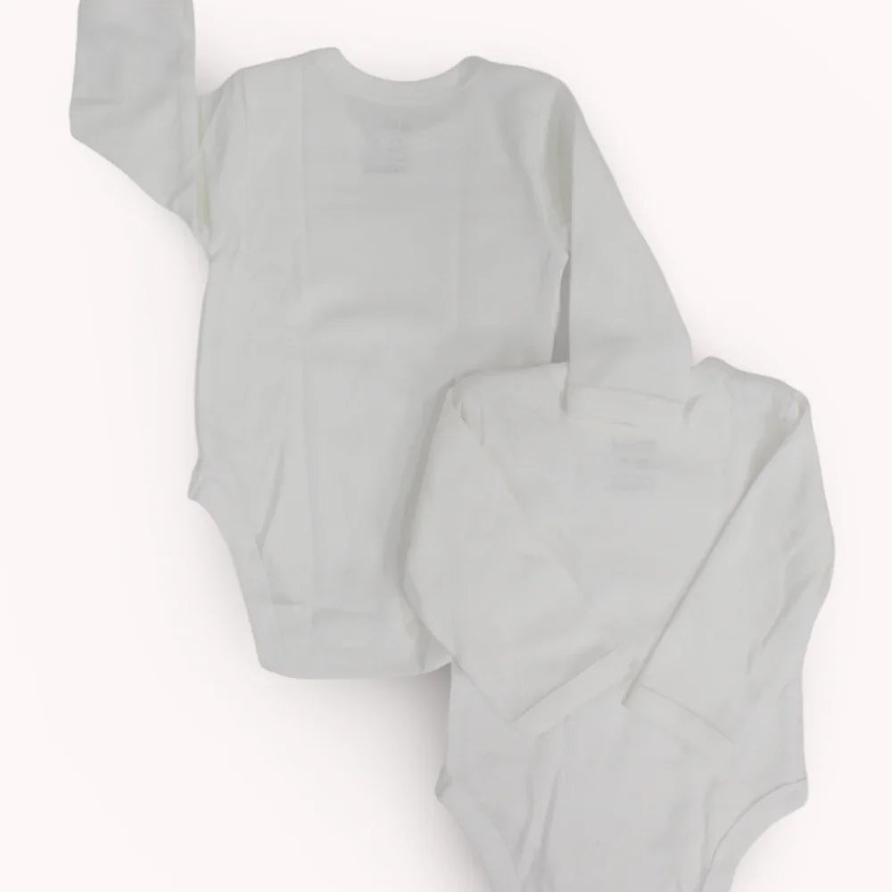 Pack Of 2 - White Long-Sleeved Underwear Bodysuit