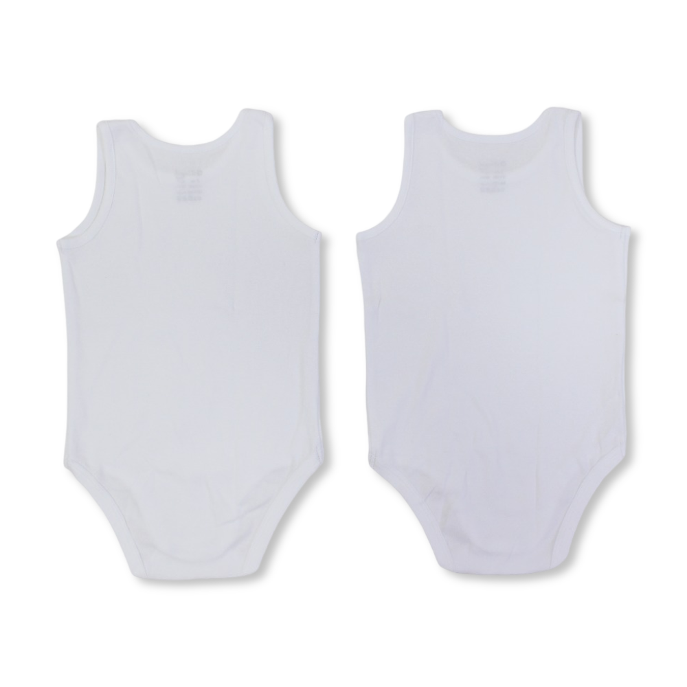 Unisex Baby Cotton Bodysuit White – Pack Of 2