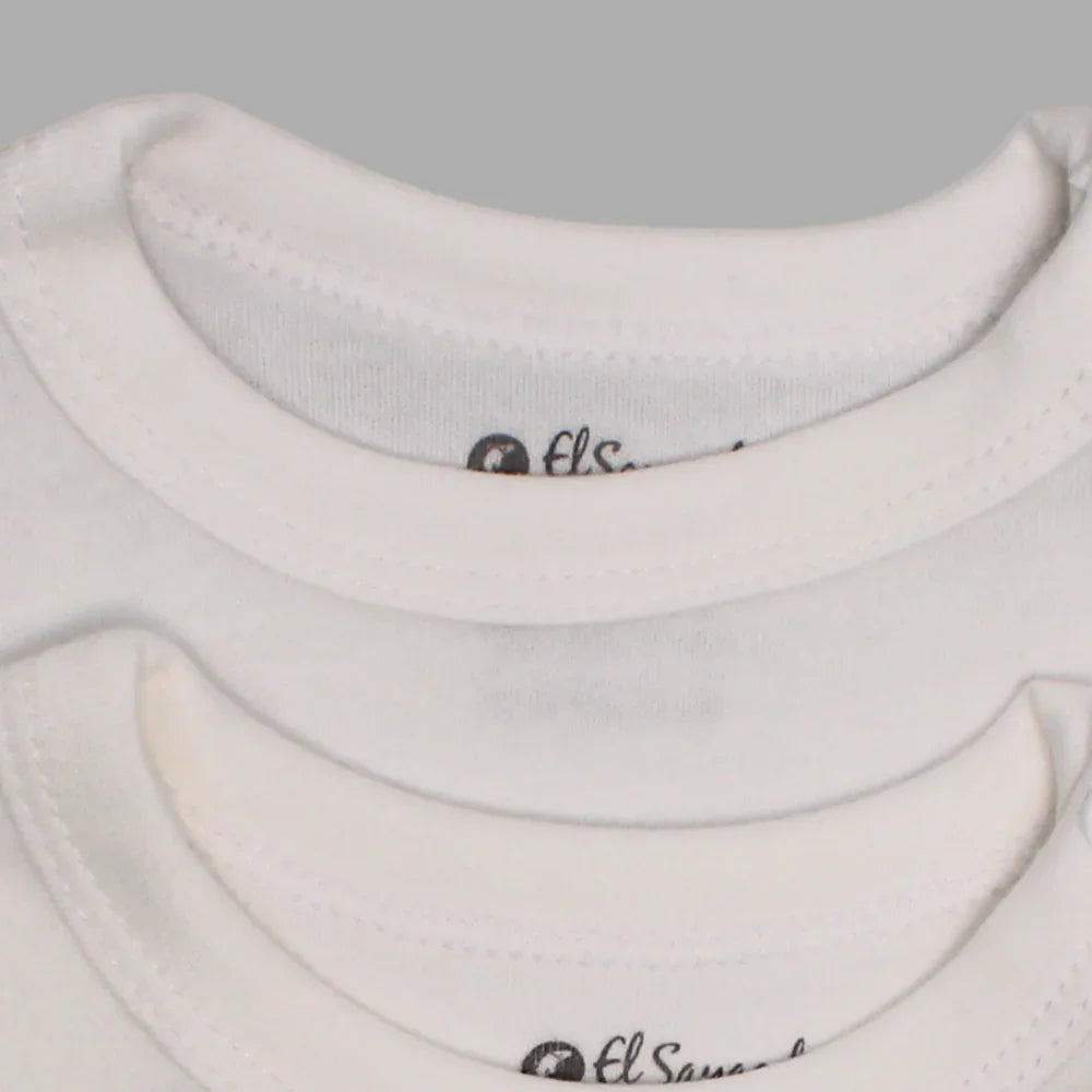 Pack Of 2 - Unisex Plain White Short-Sleeved Underwear Bodysuit