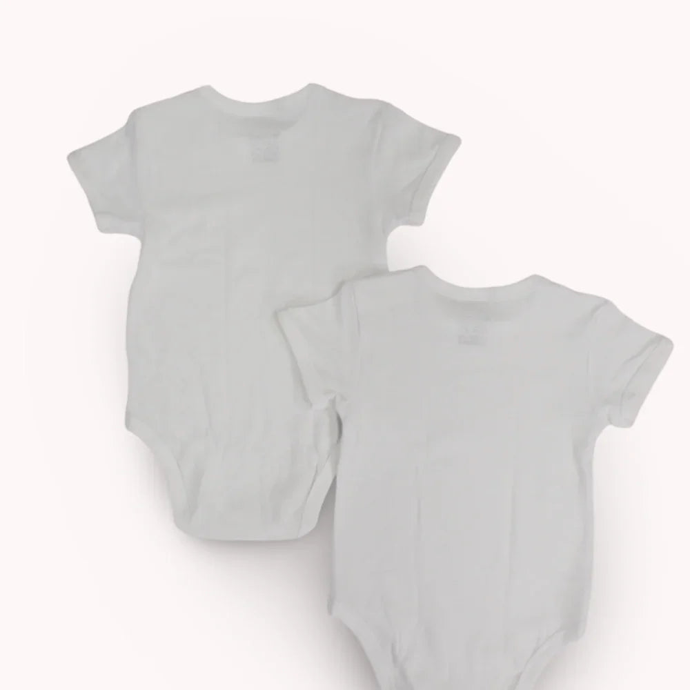 Pack Of 2 - White Short-Sleeved Underwear Bodysuit