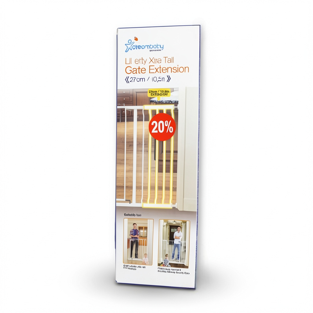 Dreambaby Liberty Xtra Tall Gate Extension – 27 cm White