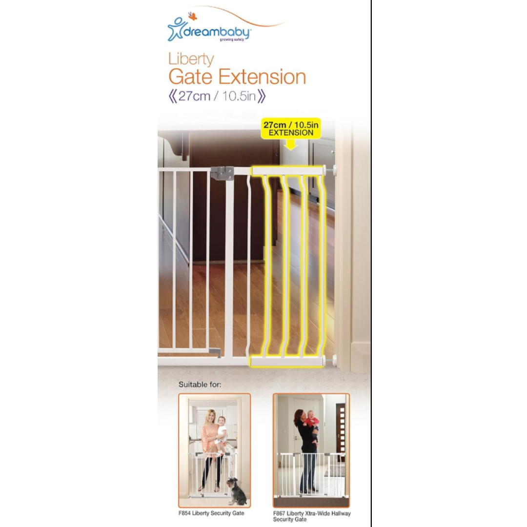 Dreambaby Liberty Xtra Tall Gate Extension – 27 cm White