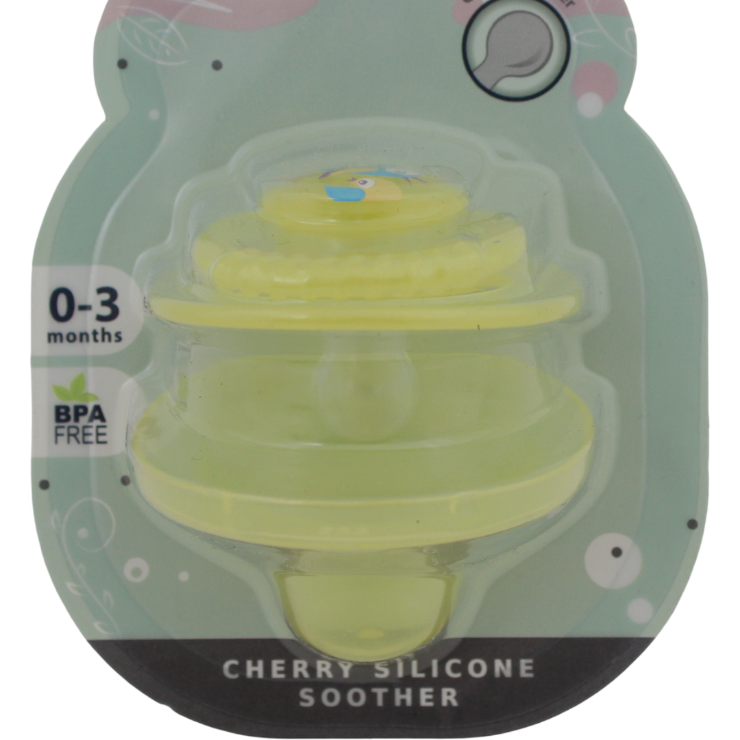 Safari Baby Cherry Silicone Soother 0-3M – Yellow