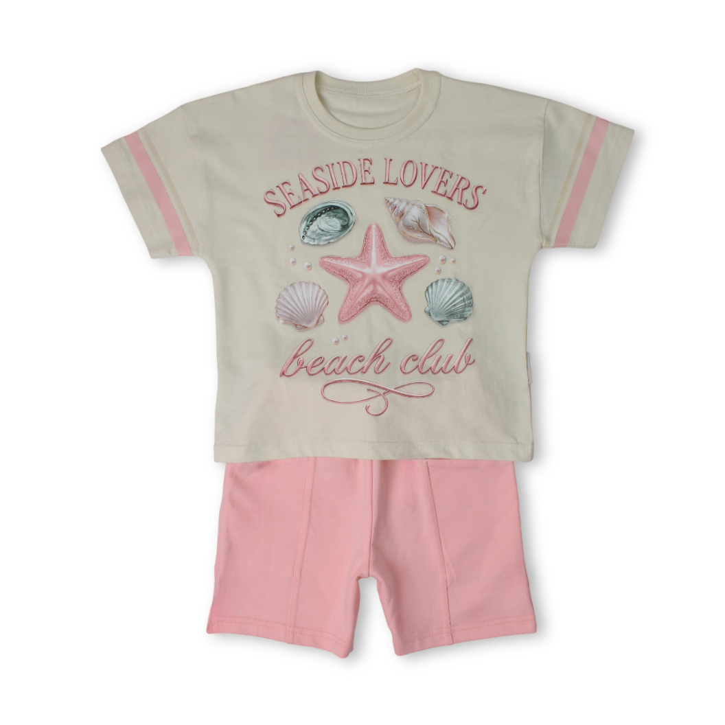 Boys Girls Cotton Pajama – "Seaside Lovers & Beach Club" Print