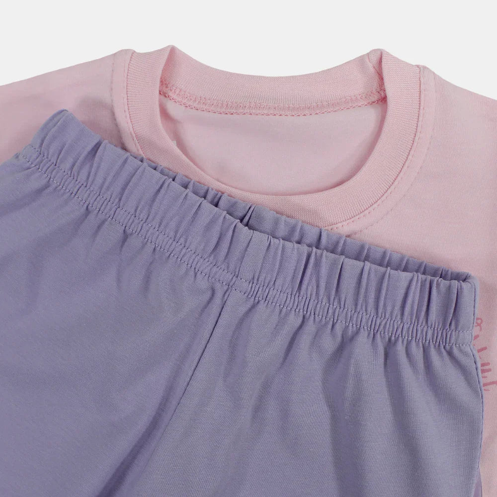 Girls Cotton Pajama Set – Bow Design