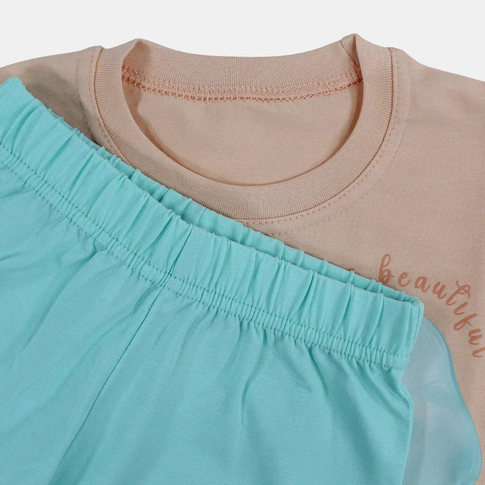 Girls Cotton Pajama Set – Bow Design