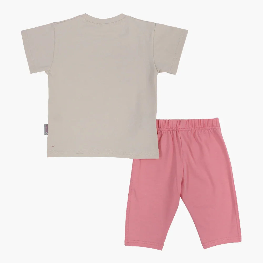 Girls Cotton Pajama Set – Cute Flowers Print