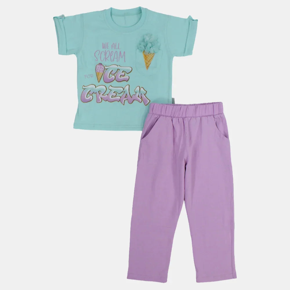 Girls Pajama Set -  Ice Cream Print