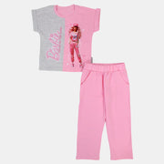 Girls Barbie Short-Sleeved Pajama Set – Cotton
