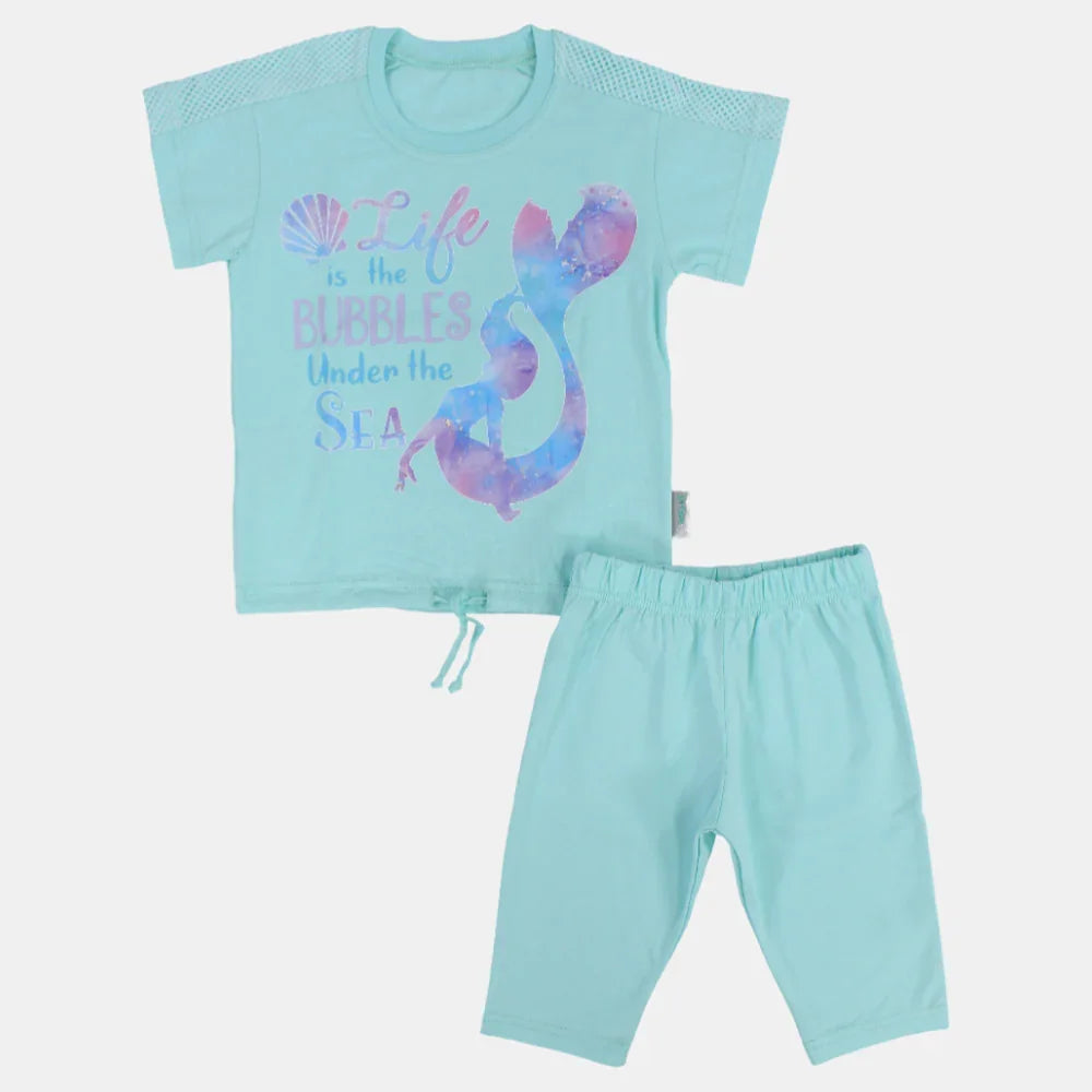 Girls Cotton Pajama Set – Bubbles Design