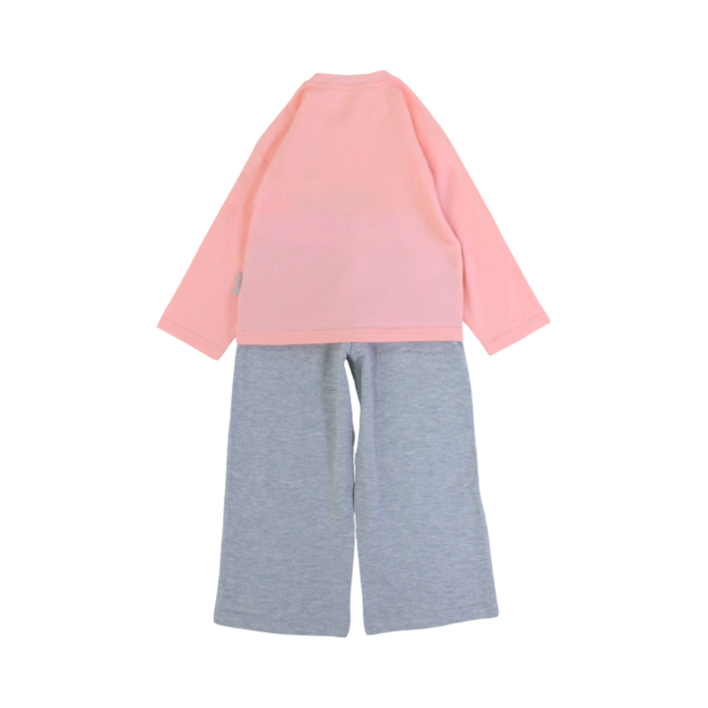 Girls Cotton Long-Sleeved Pajama – Flowers Print