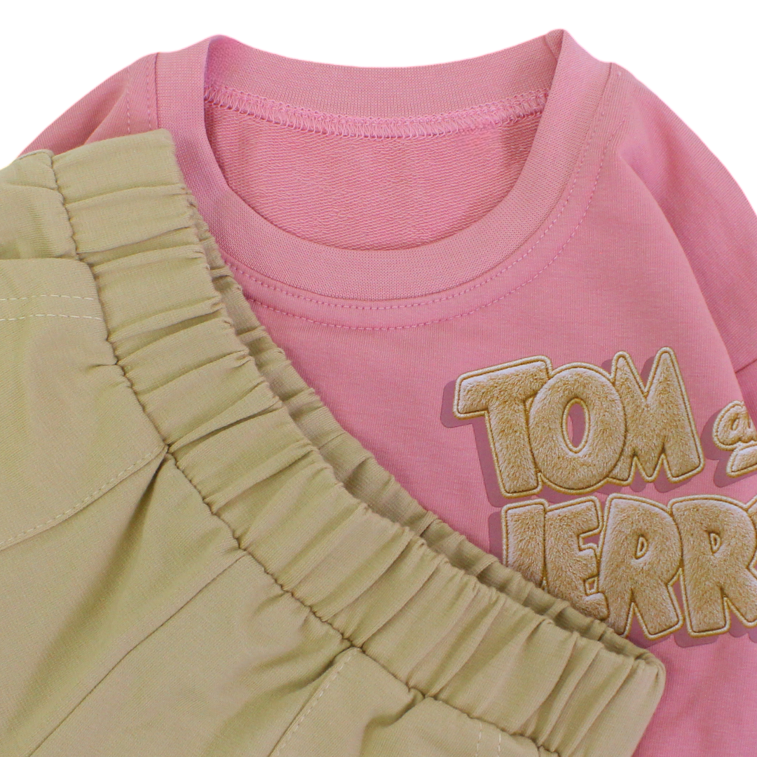 Girls Cotton Long-Sleeved Pajama – "Tom and Jerry" Print