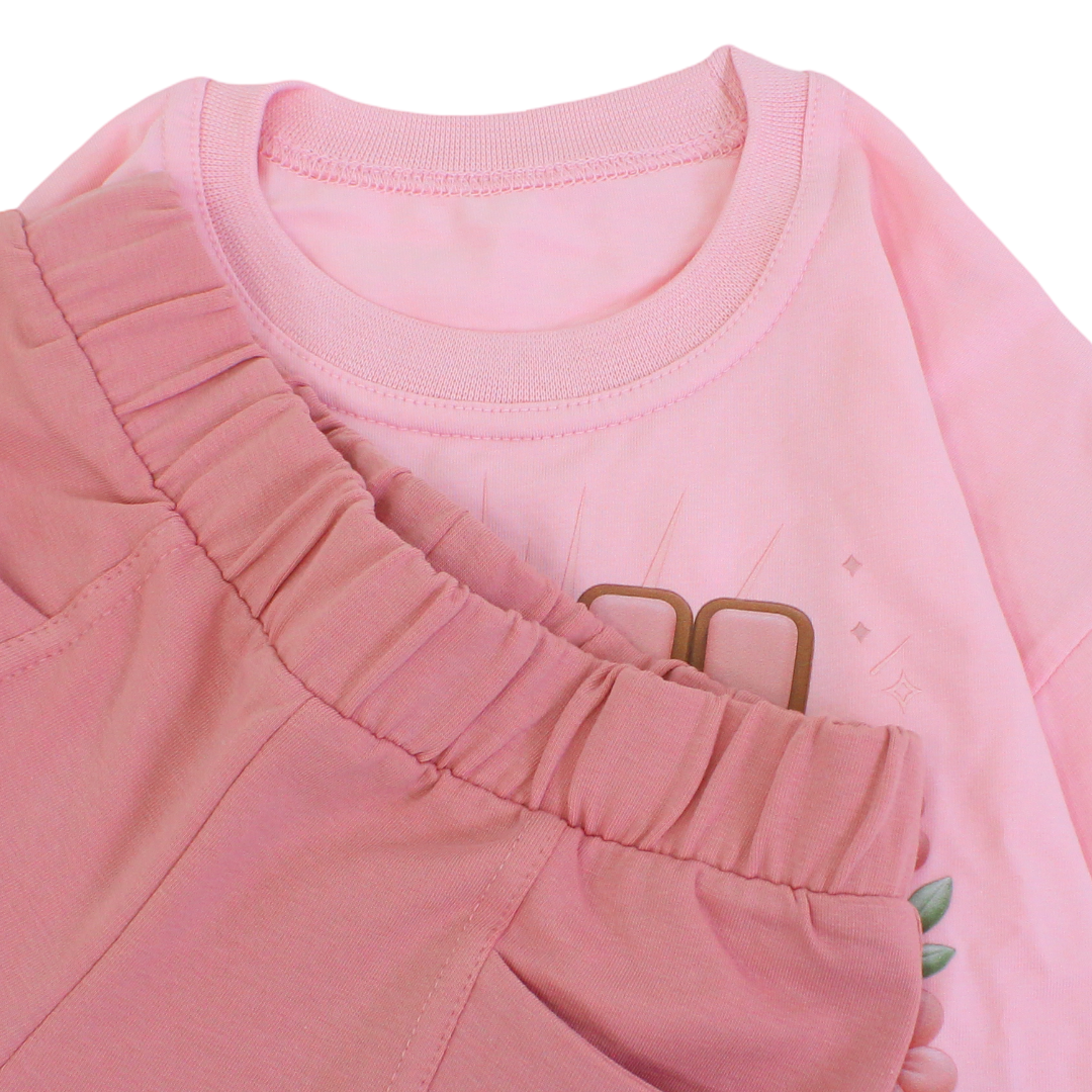 Girls Cotton Long-Sleeved Pajama – "You Can Do It" Print