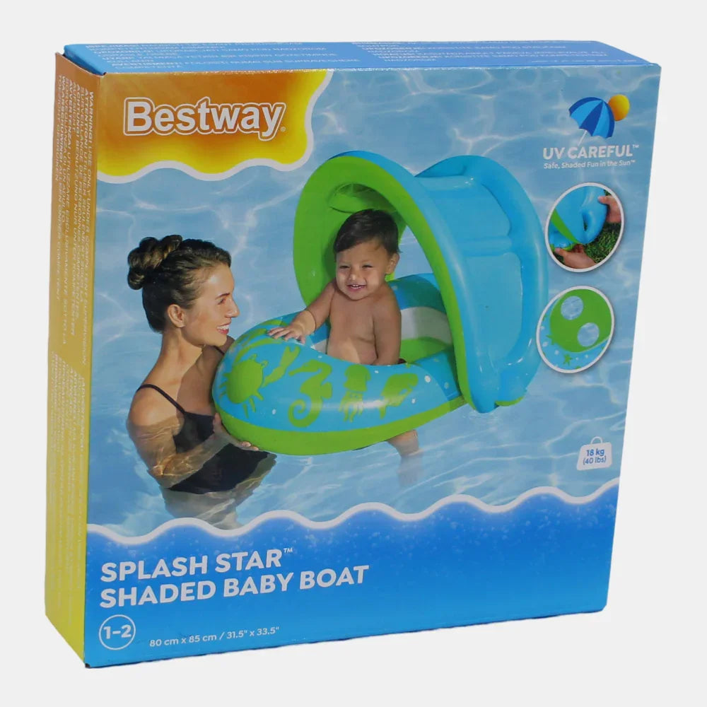 Bestway Splash Star Shaded Baby Boat - Green/Babyblue - Summer