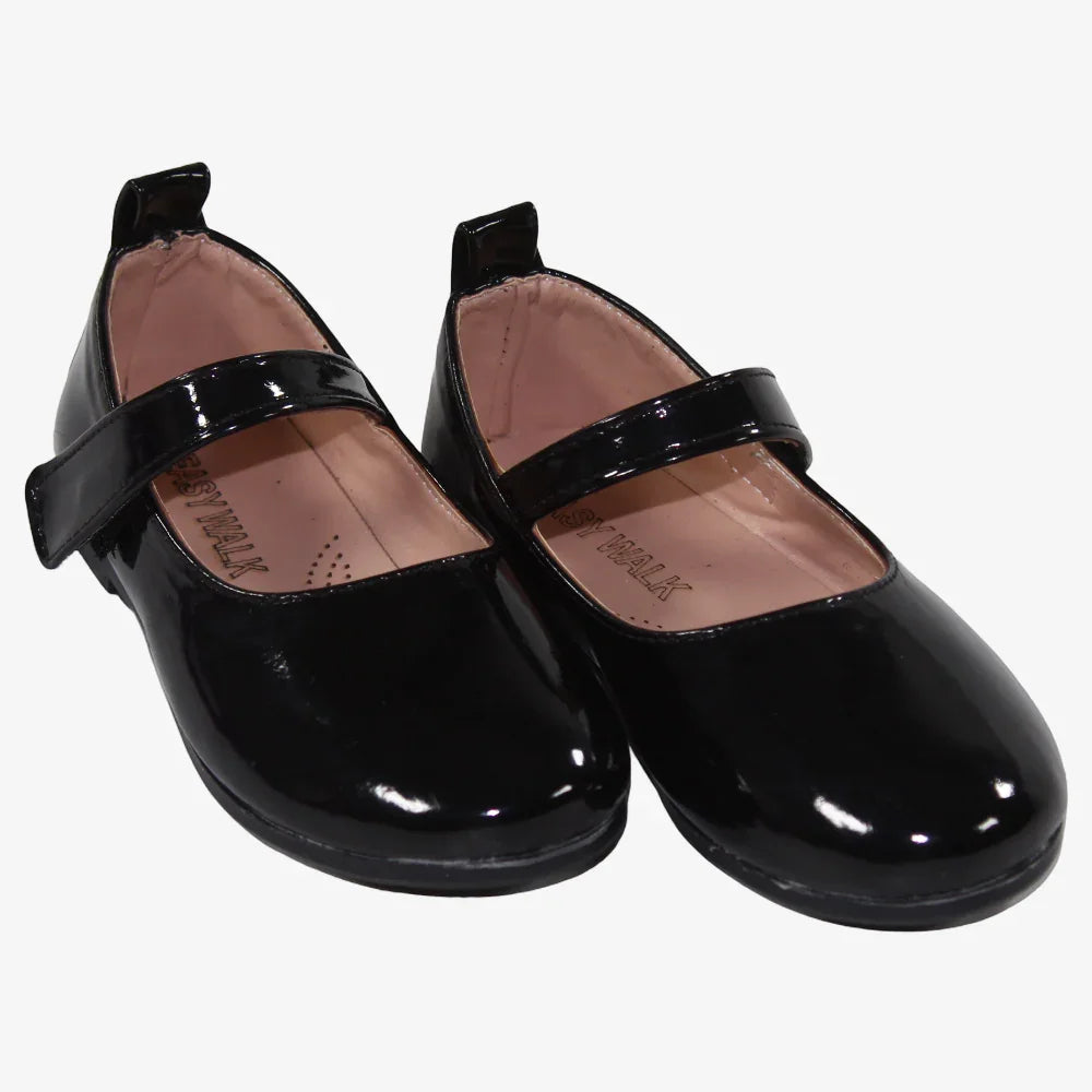 Baby Girls Leather Ballerina Shoes – Shiny