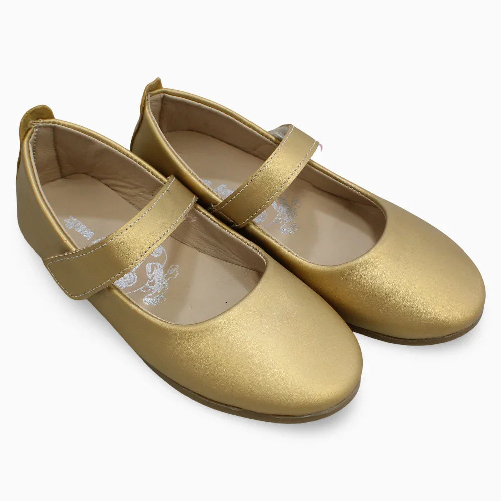 Girls Leather Ballerina – Shiny