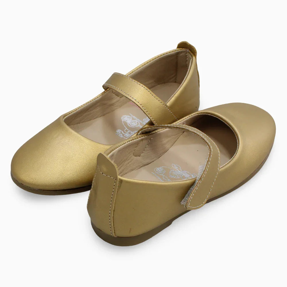 Girls Leather Ballerina – Shiny