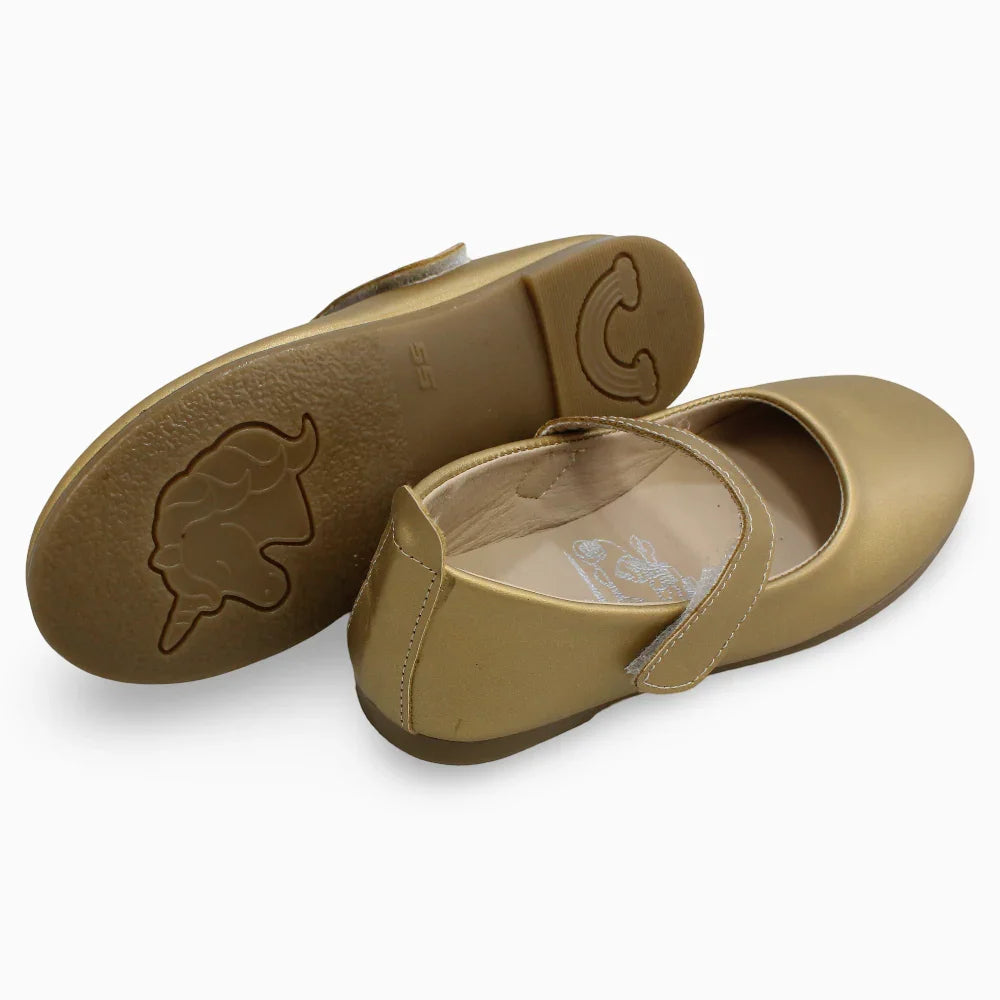 Girls Leather Ballerina – Shiny