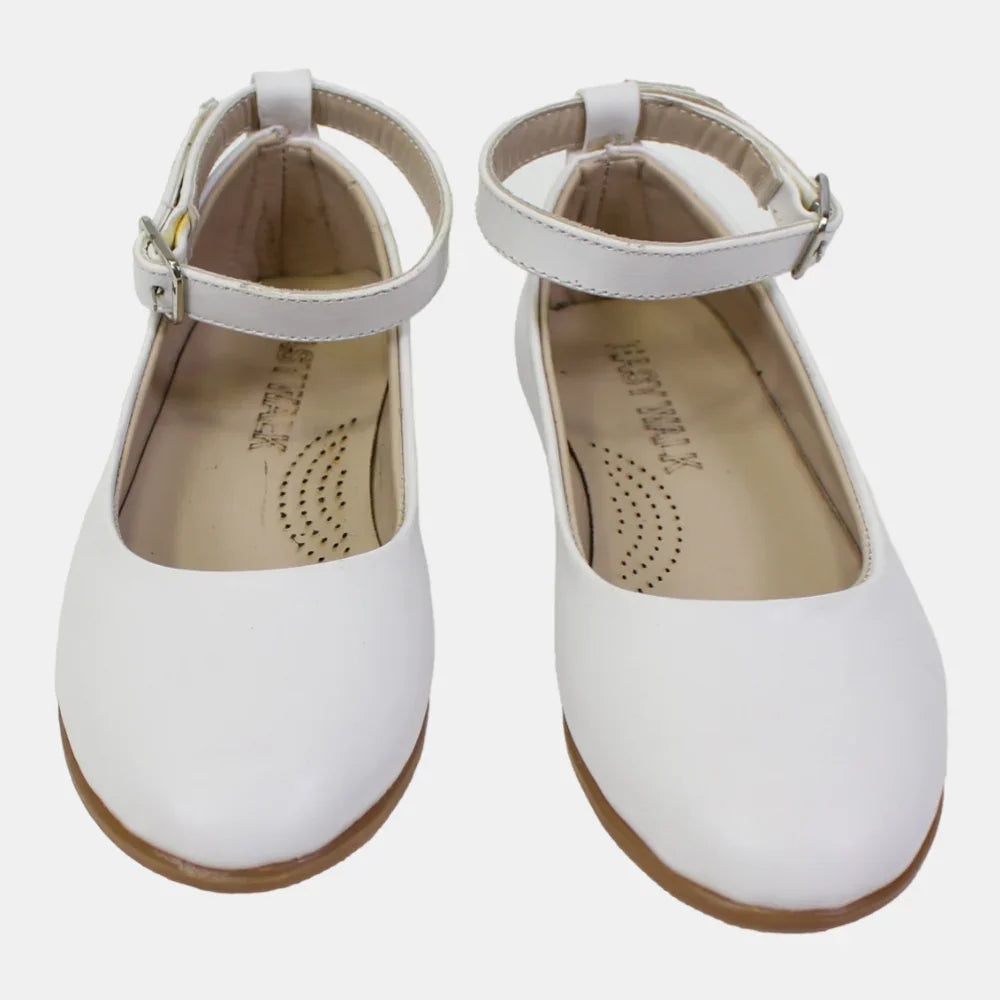 Girls White Leather Shoes