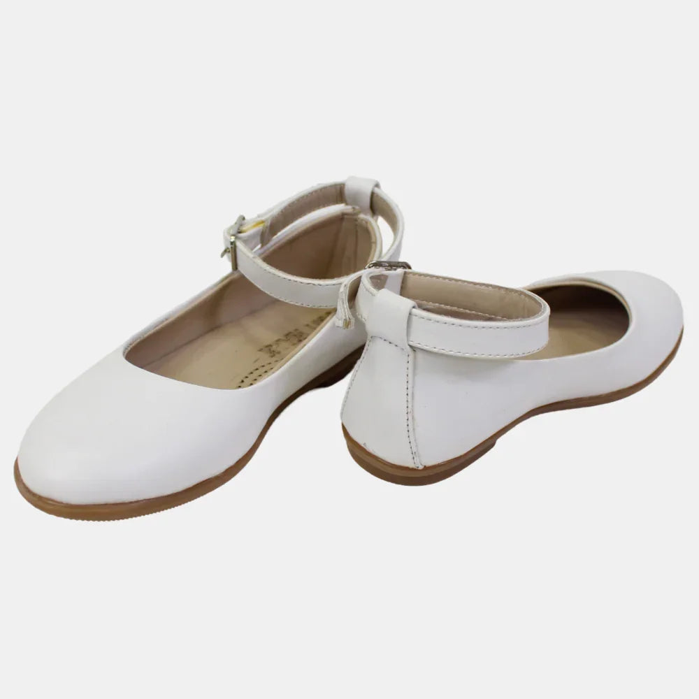 Girls White Leather Shoes
