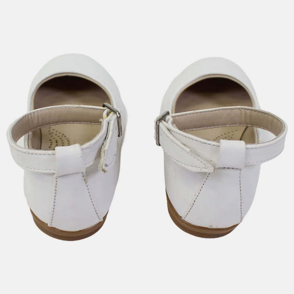 Girls White Leather Shoes